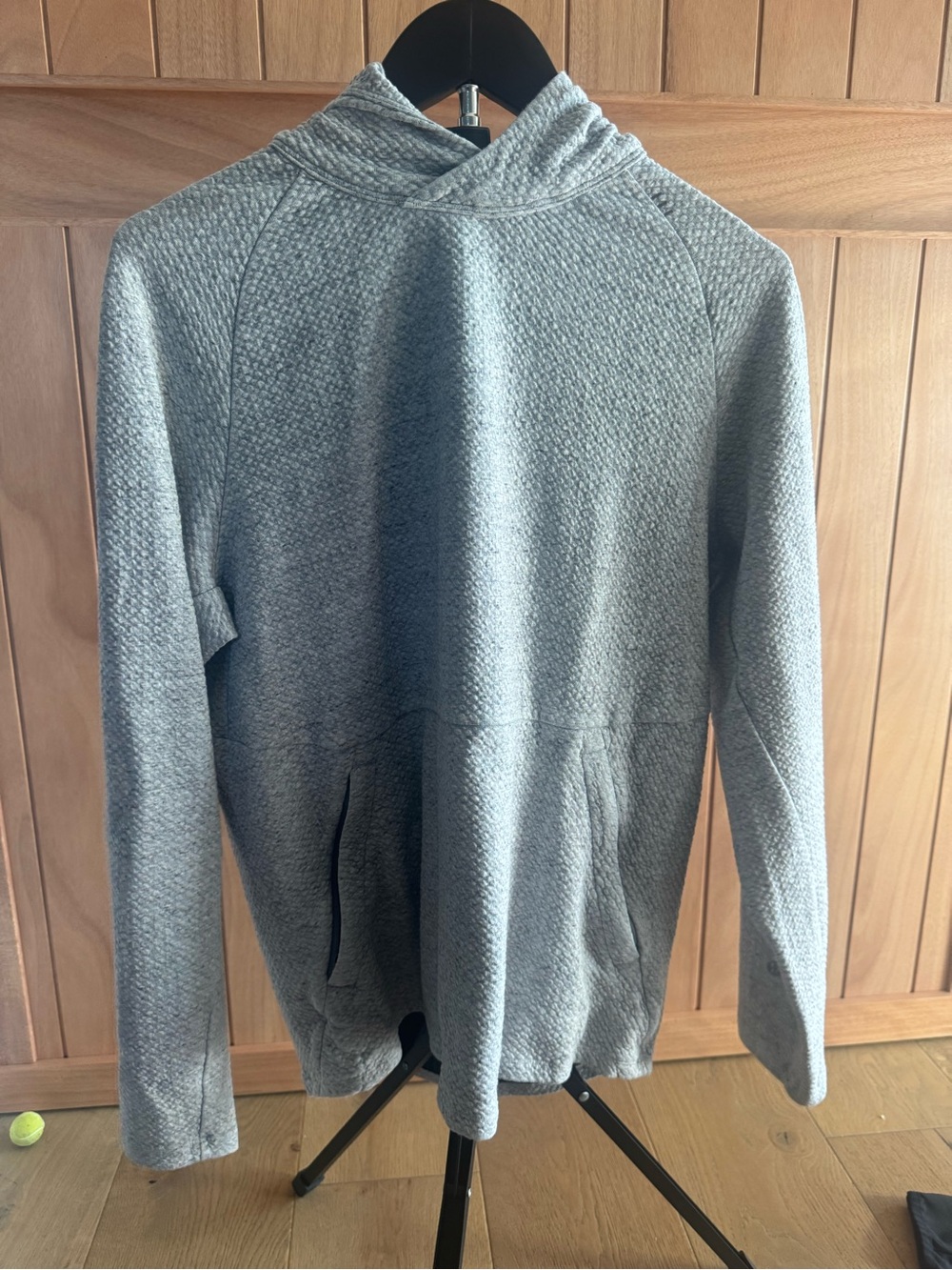 lululemon athletica men’s at ease hoodie Heather Gray Textured Hooded Pullover